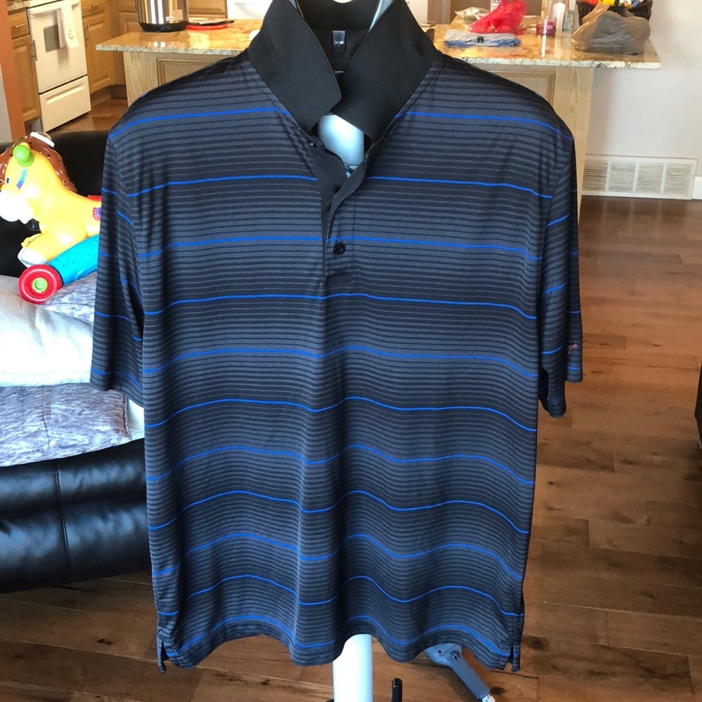 Greg Norman Men’s black & blue golf polo